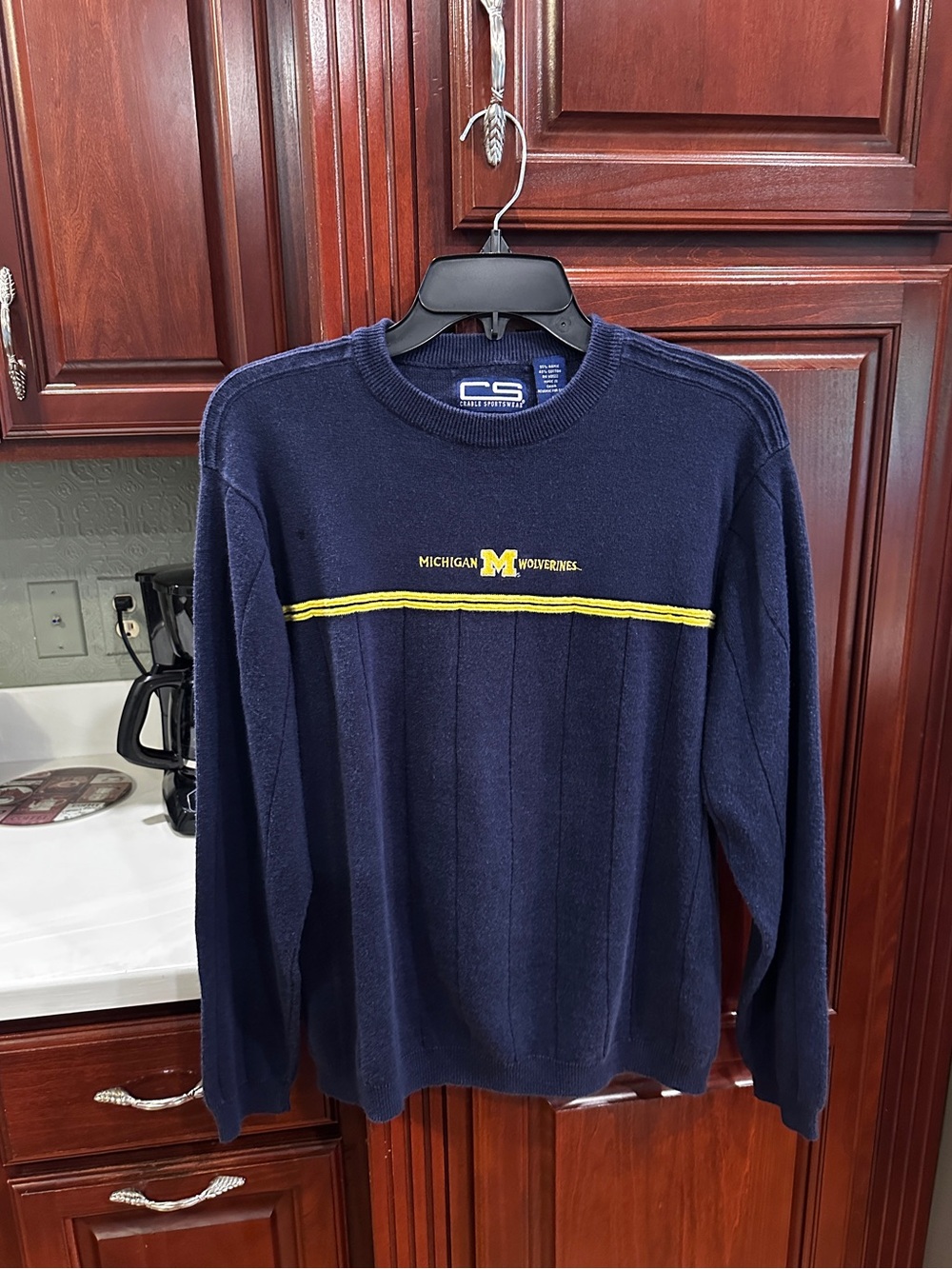 Unisex University of Michigan Wolverines Navy Crewneck Sweater